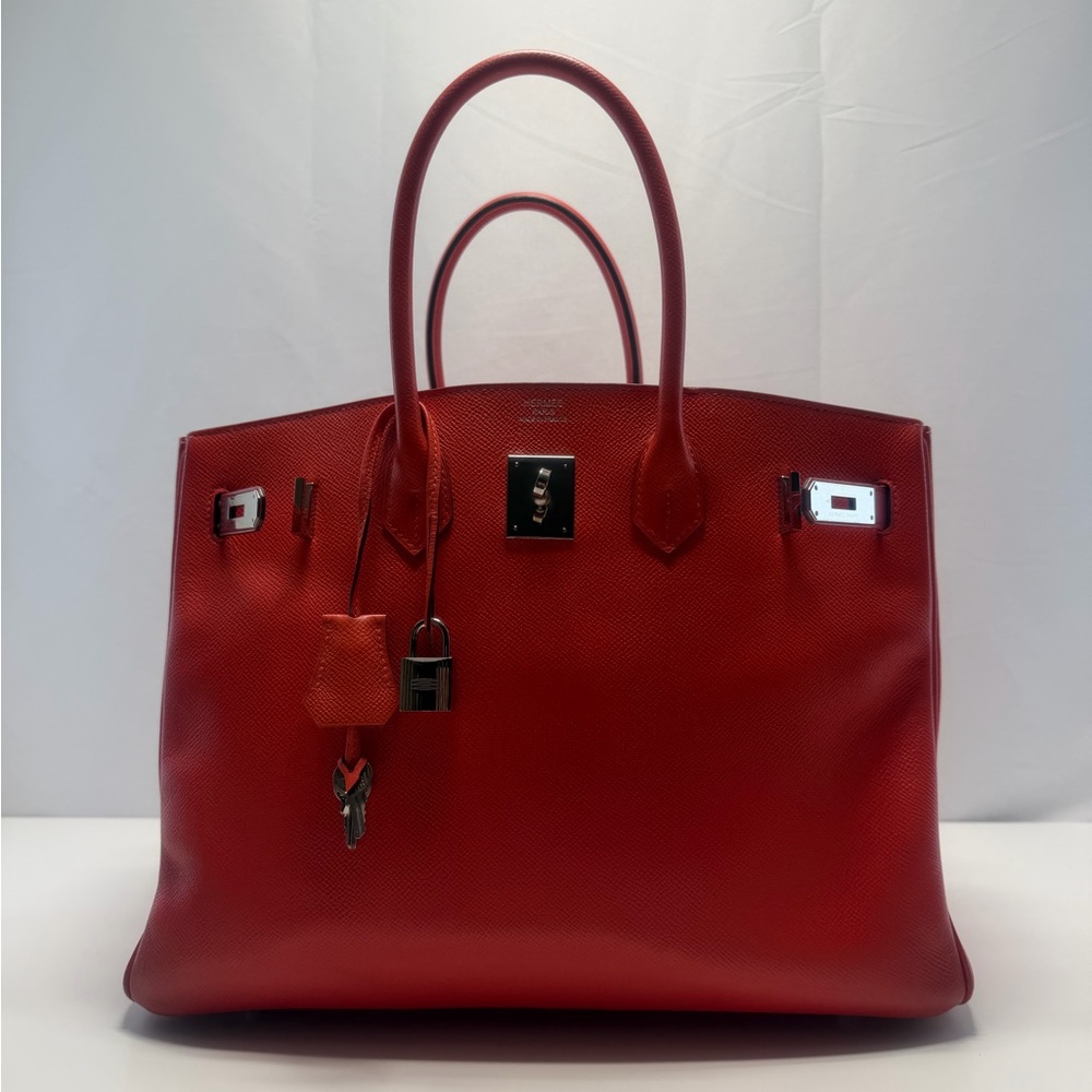 Hermes Vibrant Red Leather Tote